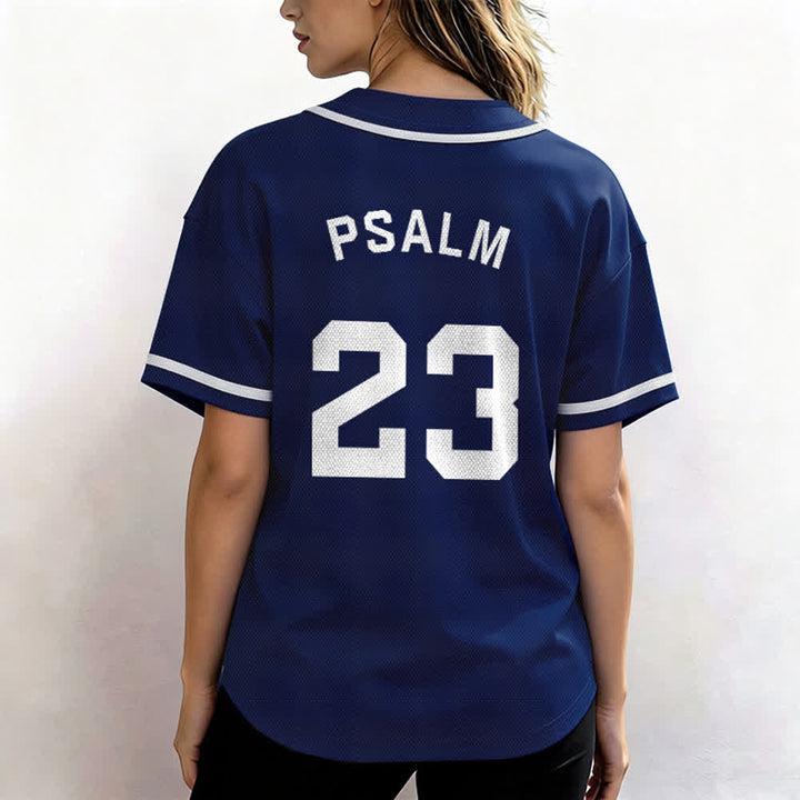 Maglia da baseball unisex Christianartworkshop in stile retrò sportivo con il Salmo 23 - image 6