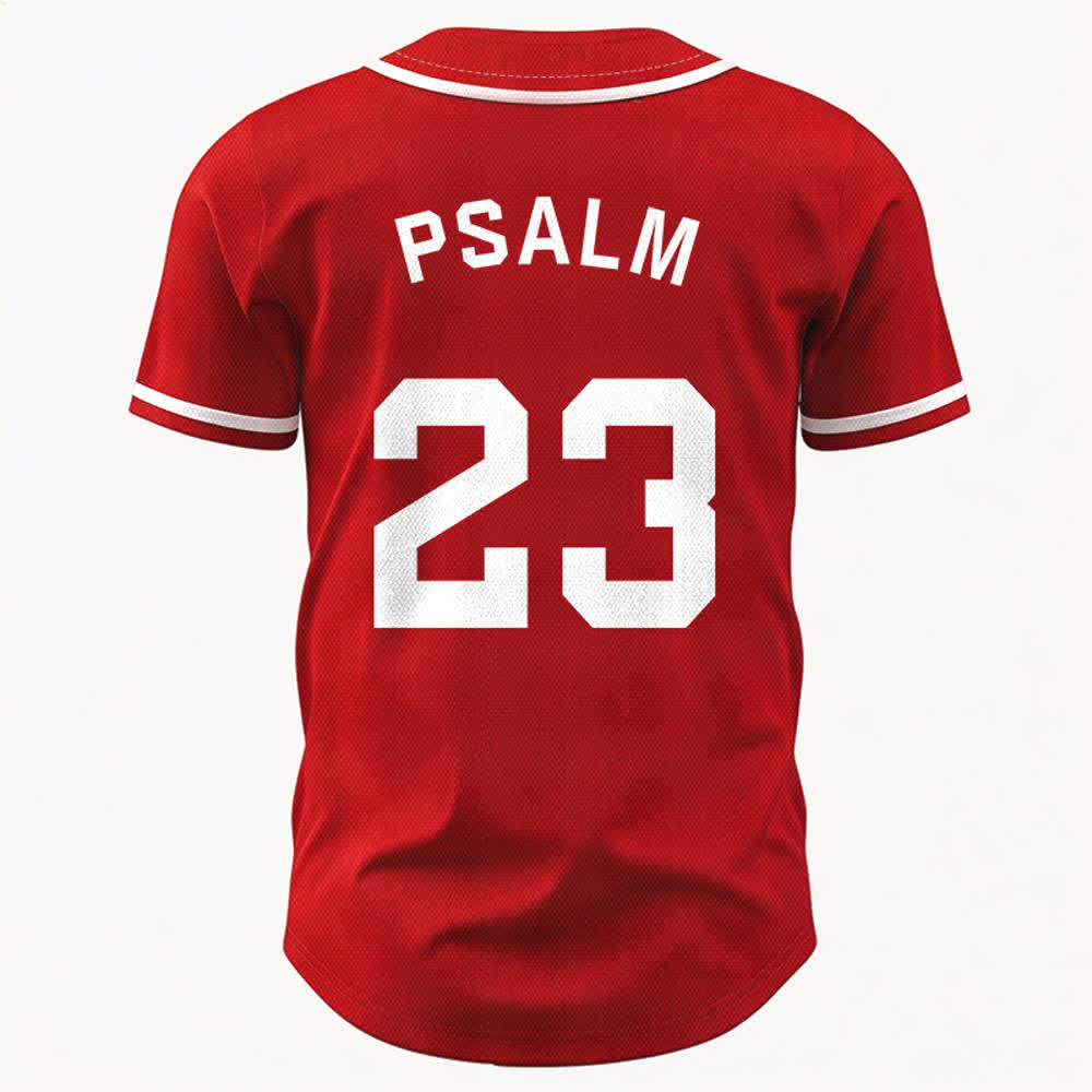 Maglia da baseball unisex Christianartworkshop in stile retrò sportivo con il Salmo 23 - image 23