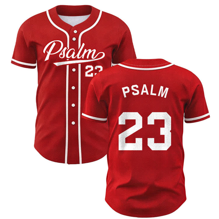 Maglia da baseball unisex Christianartworkshop in stile retrò sportivo con il Salmo 23 - Rosso - 5XL - image 21
