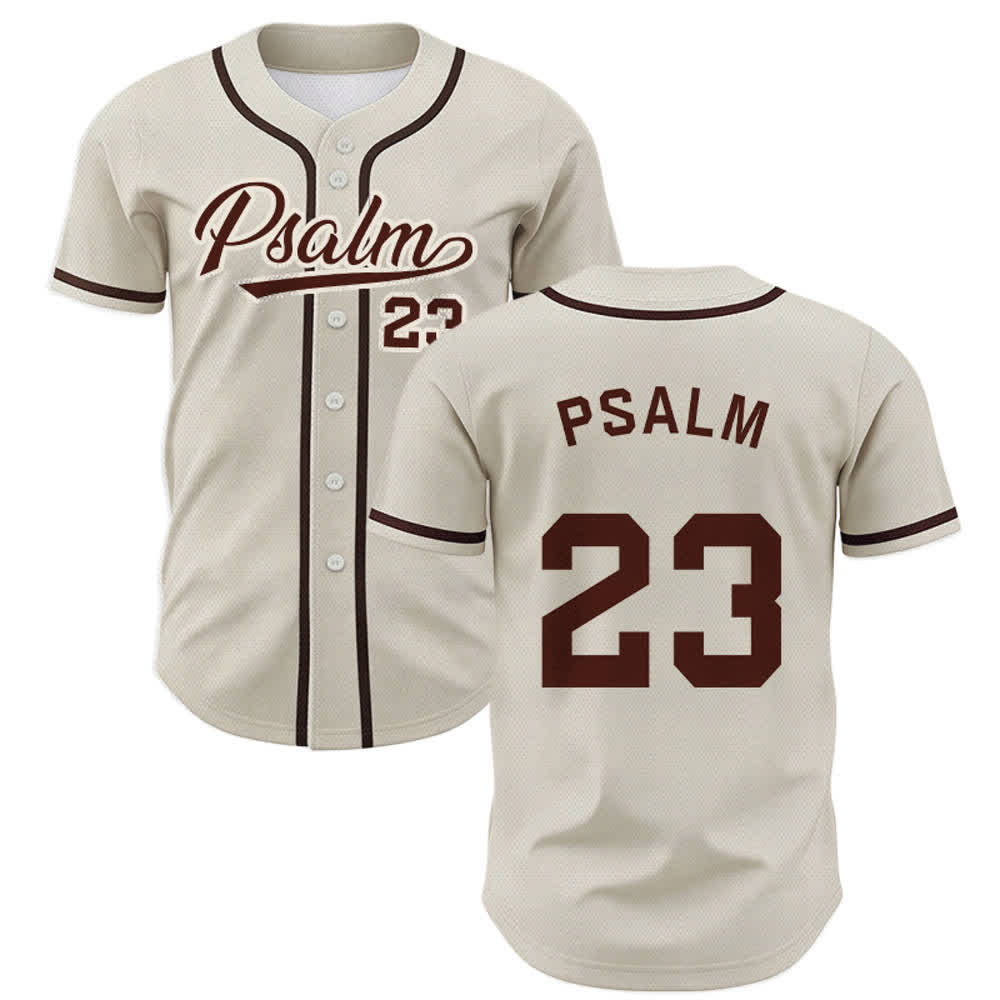 Maglia da baseball unisex Christianartworkshop in stile retrò sportivo con il Salmo 23 - Albicocca - 5XL - image 49