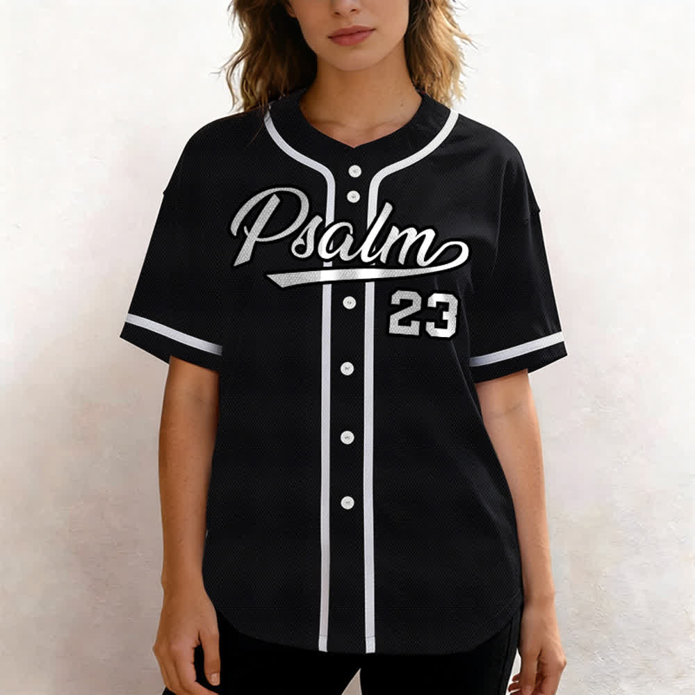 Maglia da baseball unisex Christianartworkshop in stile retrò sportivo con il Salmo 23 - image 19