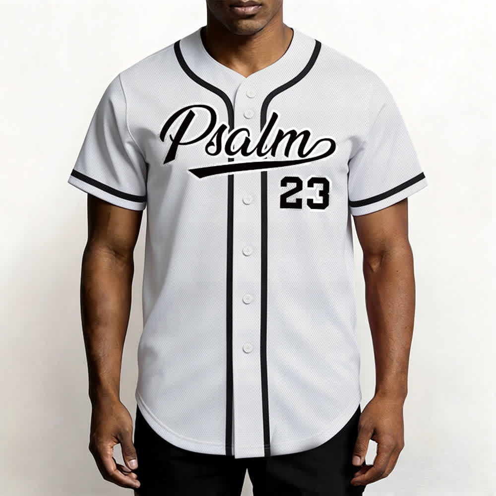 Maglia da baseball unisex Christianartworkshop in stile retrò sportivo con il Salmo 23 - image 10