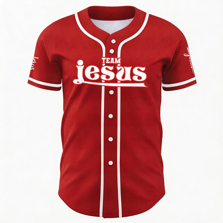 Christianartworkshop Maglia da baseball unisex personalizzata con nome e numero personalizzati per la squadra di Gesù in grassetto - image 26