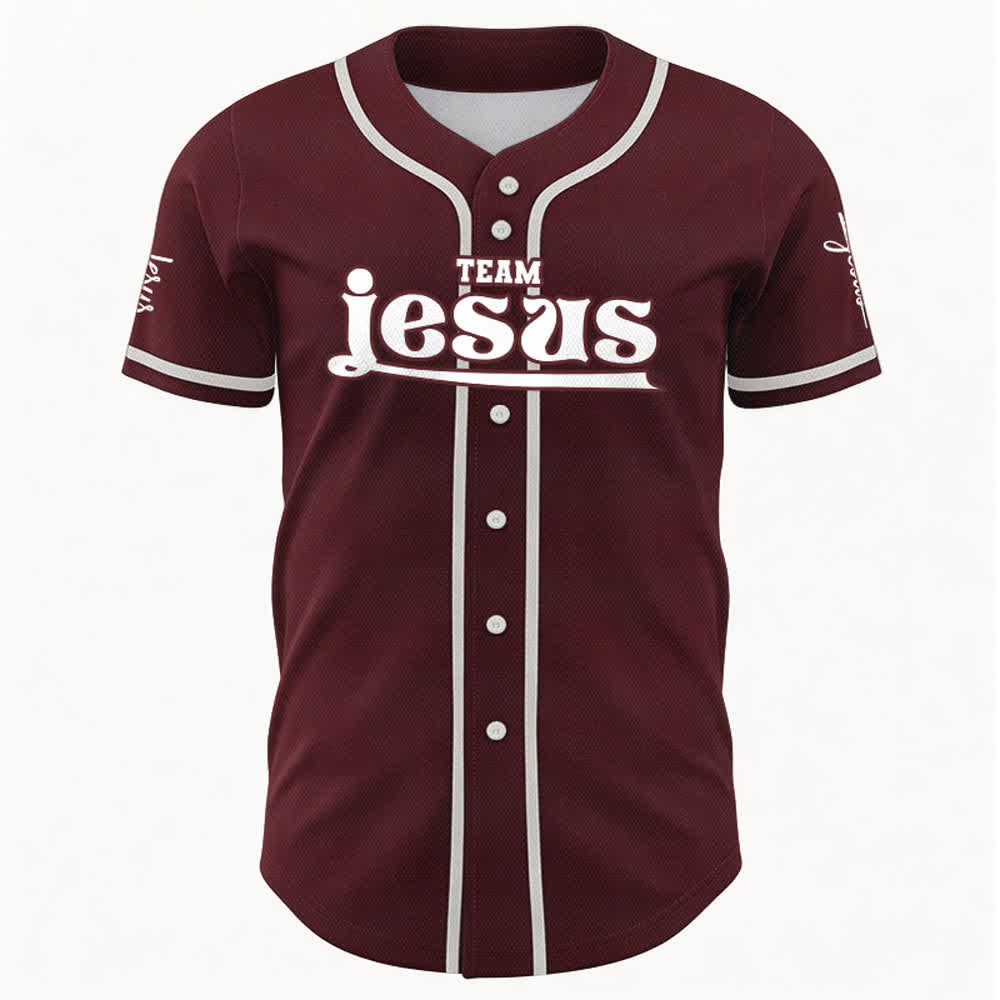 Christianartworkshop Maglia da baseball unisex personalizzata con nome e numero personalizzati per la squadra di Gesù in grassetto - image 34