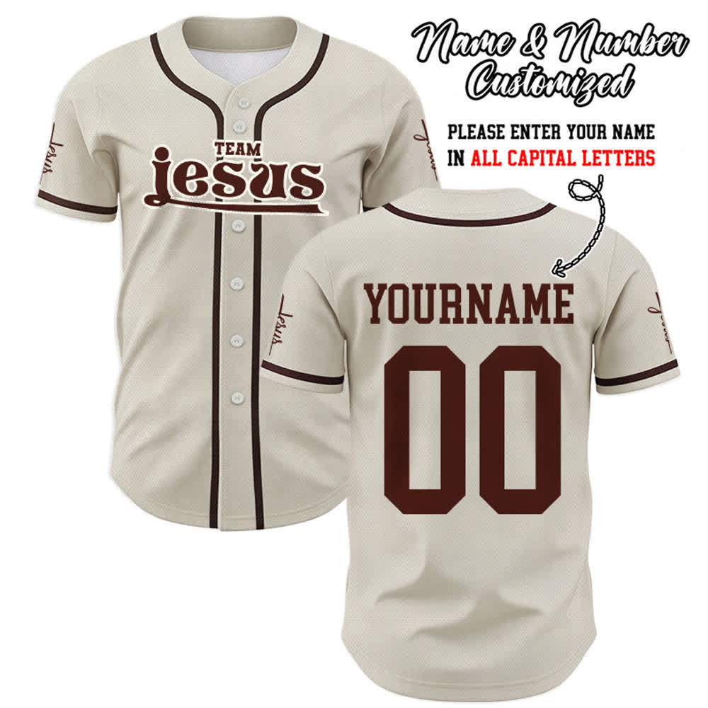 Christianartworkshop Maglia da baseball unisex personalizzata con nome e numero personalizzati per la squadra di Gesù in grassetto - Albicocca - 5XL - Nome & Numero personalizzati - image 56