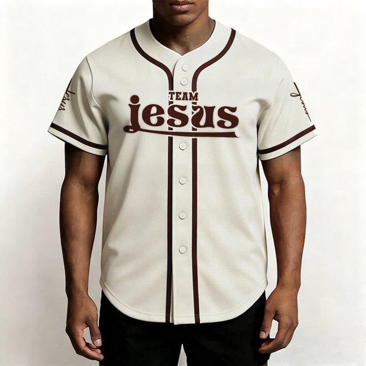 Christianartworkshop Maglia da baseball unisex personalizzata con nome e numero personalizzati per la squadra di Gesù in grassetto - image 62