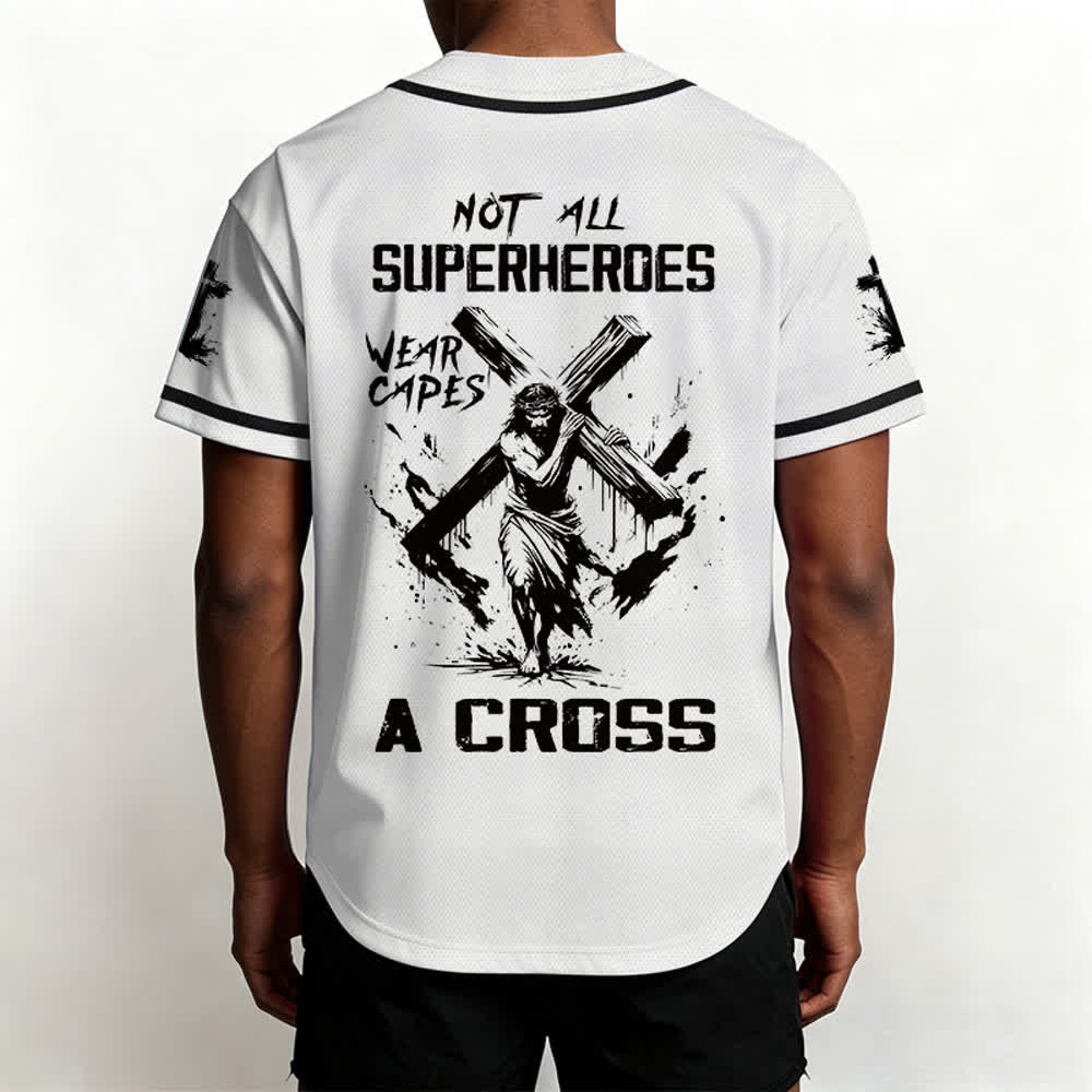Christianartworkshop Non tutti i supereroi indossano mantelli Maglia da baseball unisex con croce - image 5