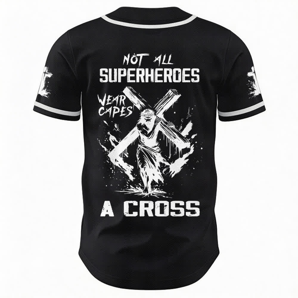 Christianartworkshop Non tutti i supereroi indossano mantelli Maglia da baseball unisex con croce - image 8