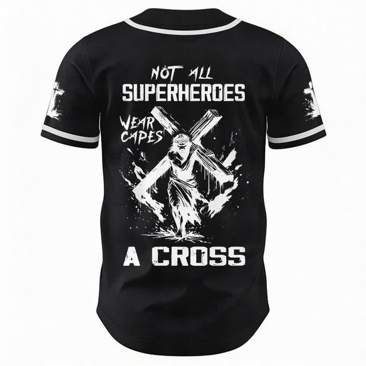 Christianartworkshop Non tutti i supereroi indossano mantelli Maglia da baseball unisex con croce - image 8
