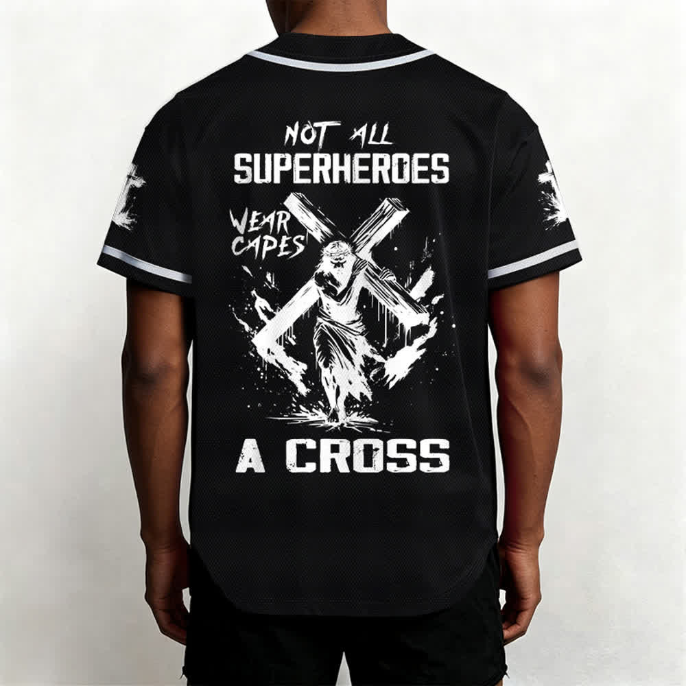 Christianartworkshop Non tutti i supereroi indossano mantelli Maglia da baseball unisex con croce - image 10