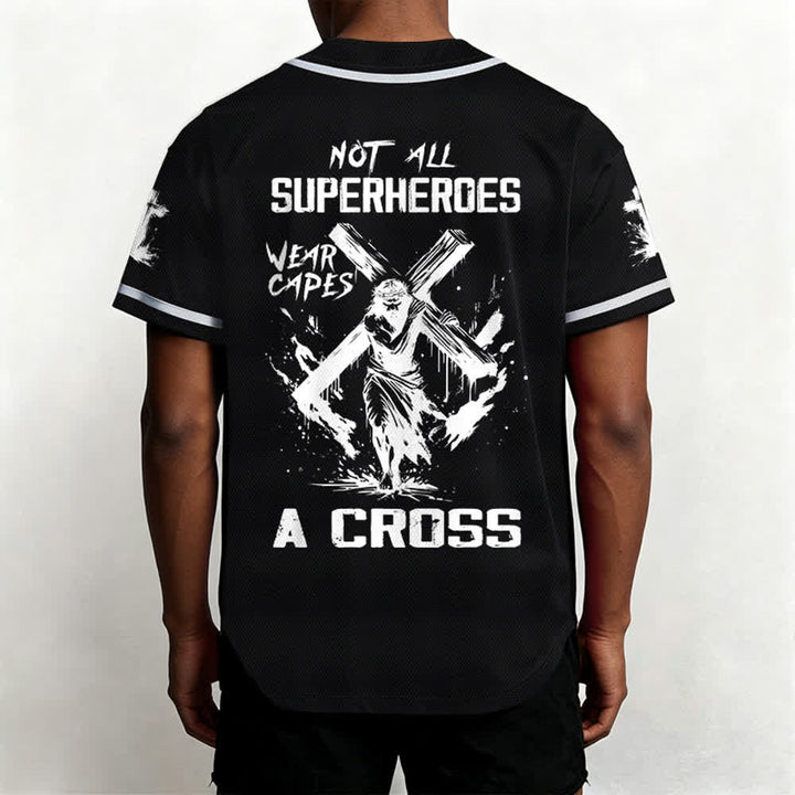 Christianartworkshop Non tutti i supereroi indossano mantelli Maglia da baseball unisex con croce - image 10