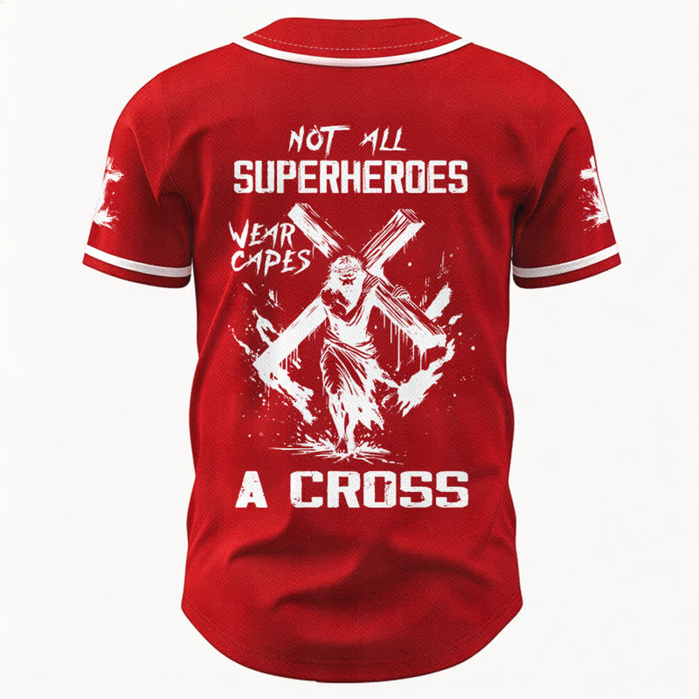 Christianartworkshop Non tutti i supereroi indossano mantelli Maglia da baseball unisex con croce - image 15