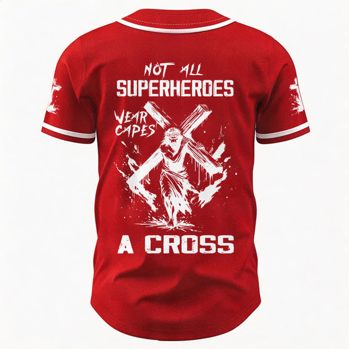 Christianartworkshop Non tutti i supereroi indossano mantelli Maglia da baseball unisex con croce - image 15
