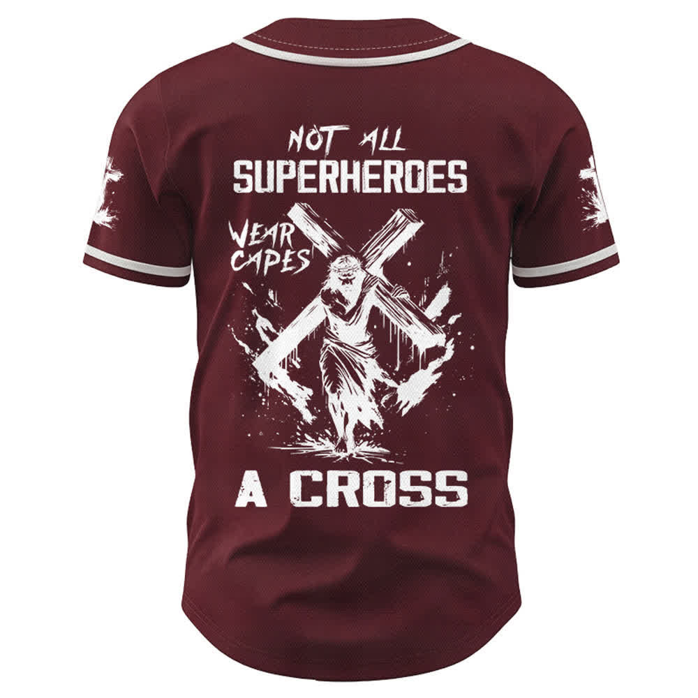 Christianartworkshop Non tutti i supereroi indossano mantelli Maglia da baseball unisex con croce - image 22