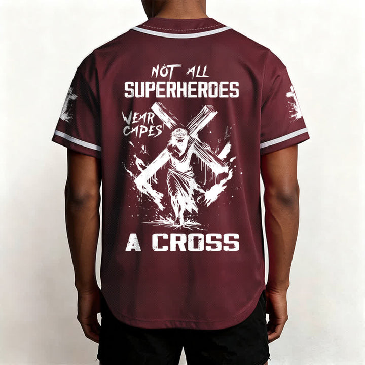 Christianartworkshop Non tutti i supereroi indossano mantelli Maglia da baseball unisex con croce - image 26