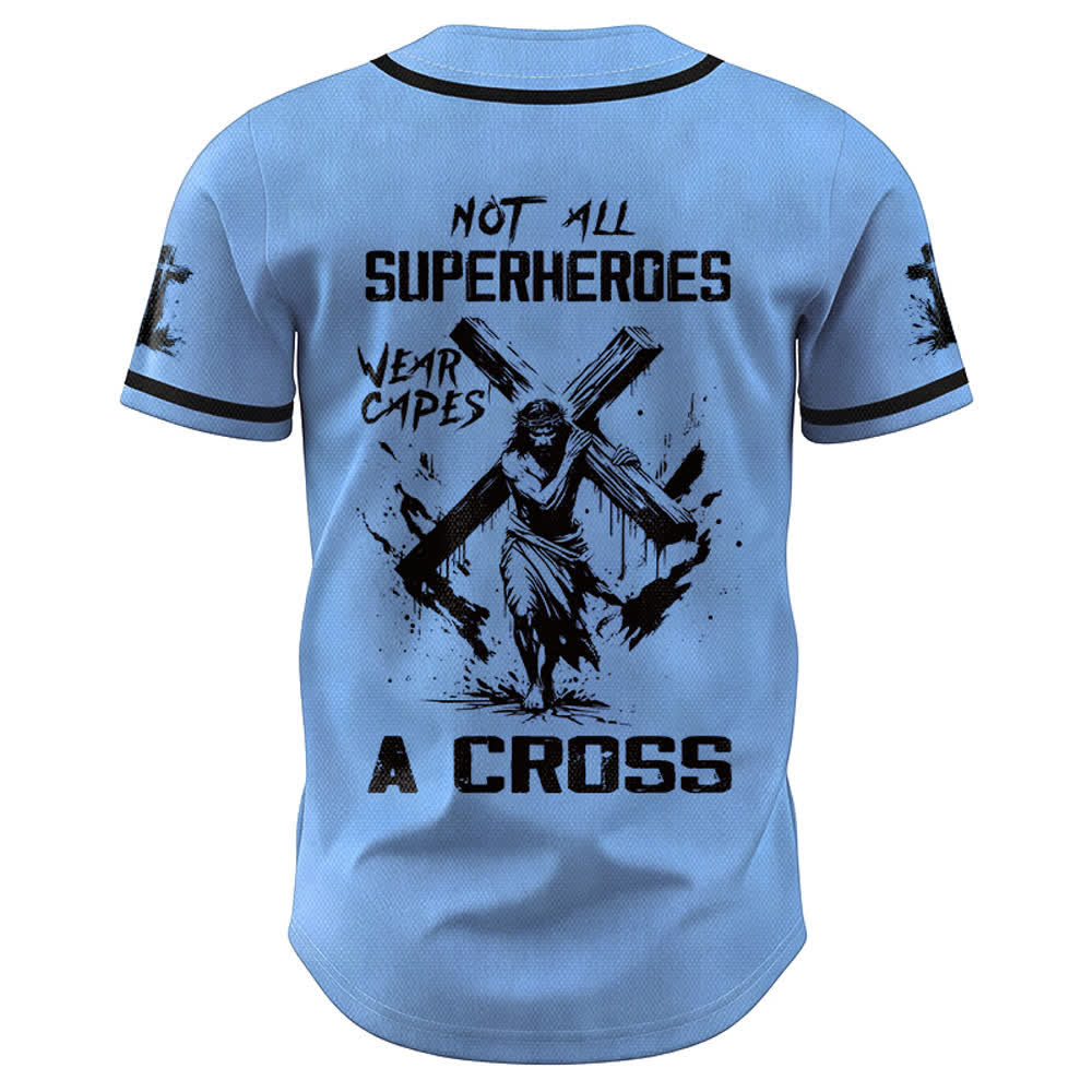 Christianartworkshop Non tutti i supereroi indossano mantelli Maglia da baseball unisex con croce - image 29