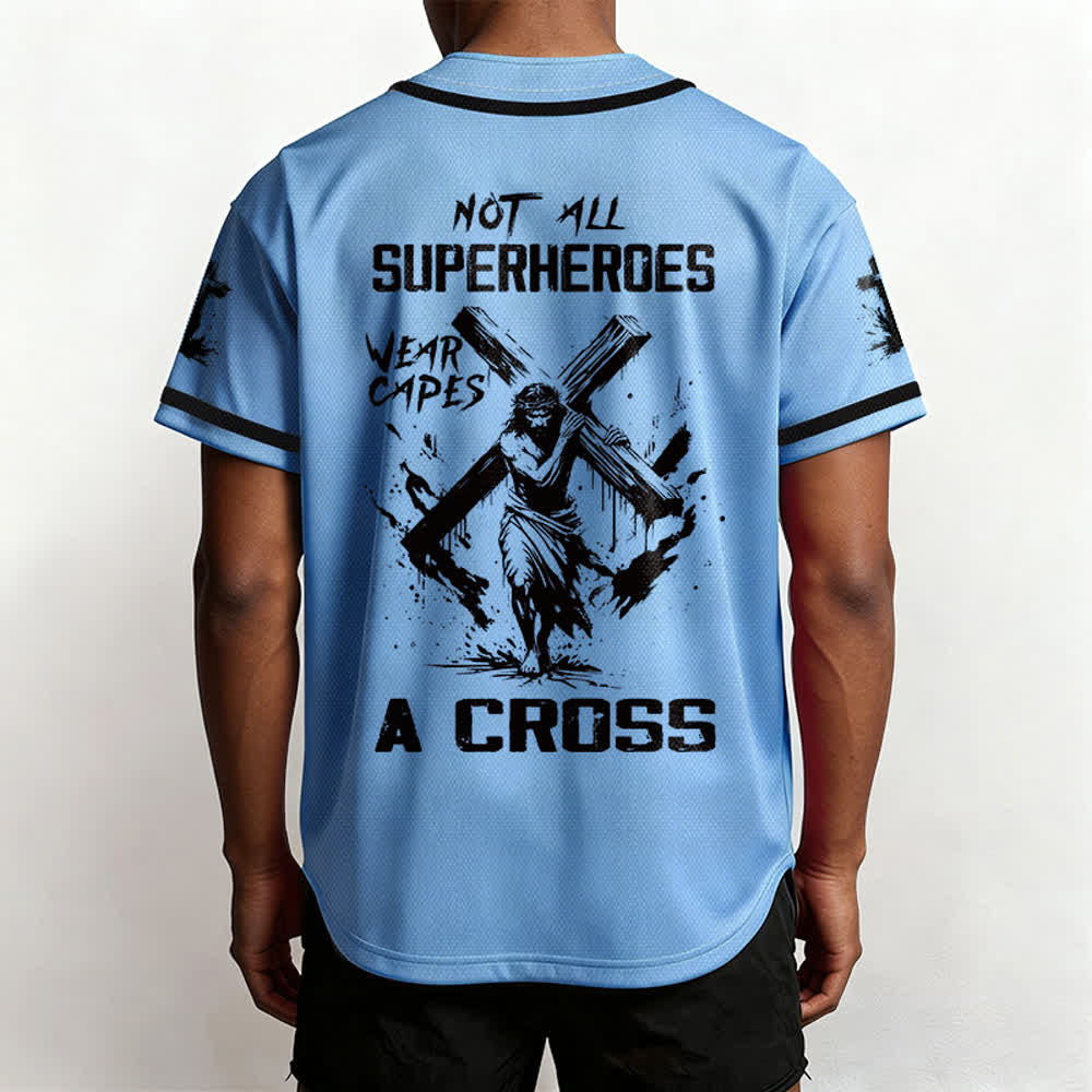 Christianartworkshop Non tutti i supereroi indossano mantelli Maglia da baseball unisex con croce - image 33