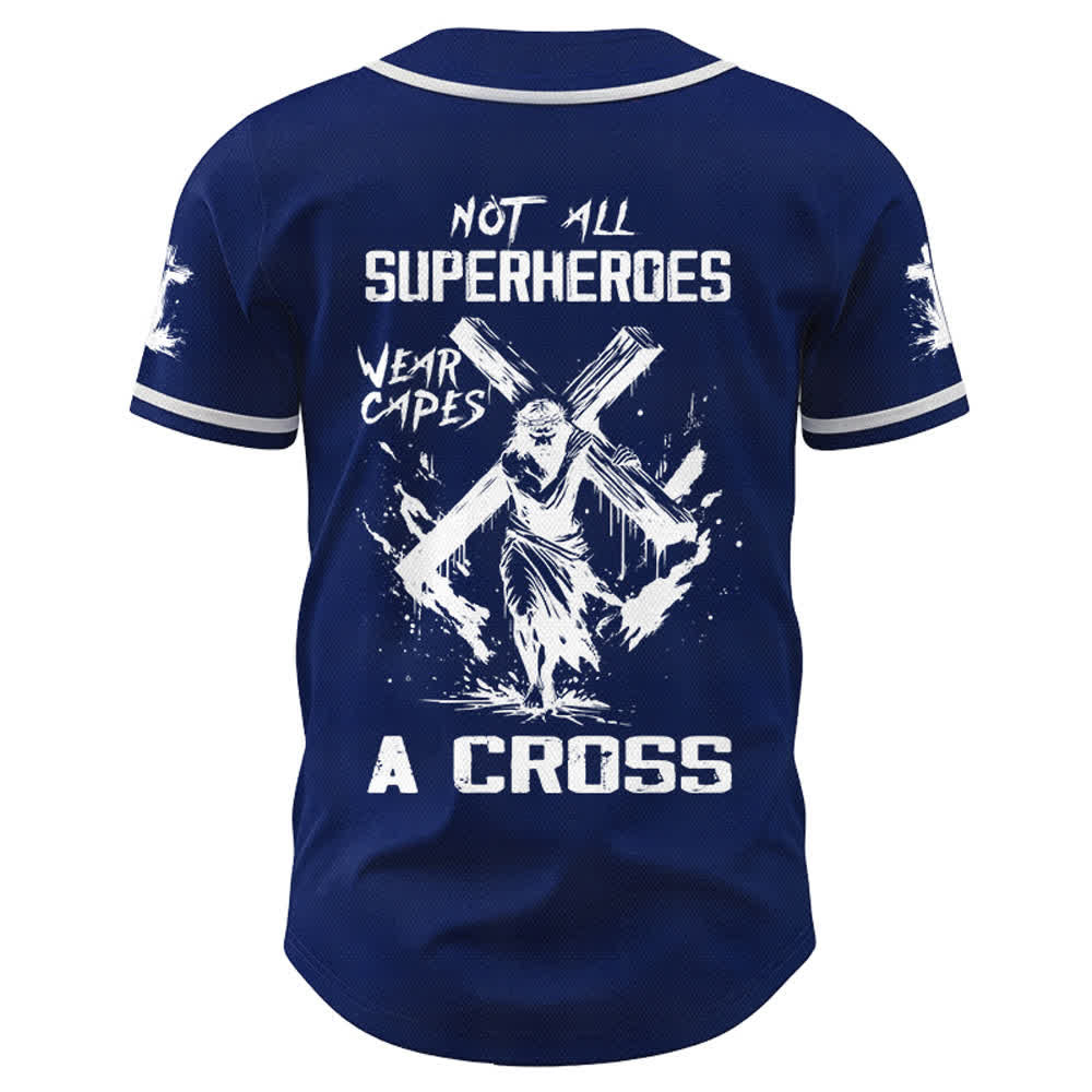 Christianartworkshop Non tutti i supereroi indossano mantelli Maglia da baseball unisex con croce - image 36