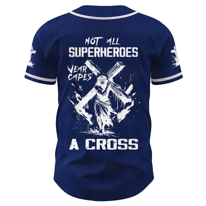 Christianartworkshop Non tutti i supereroi indossano mantelli Maglia da baseball unisex con croce - image 36