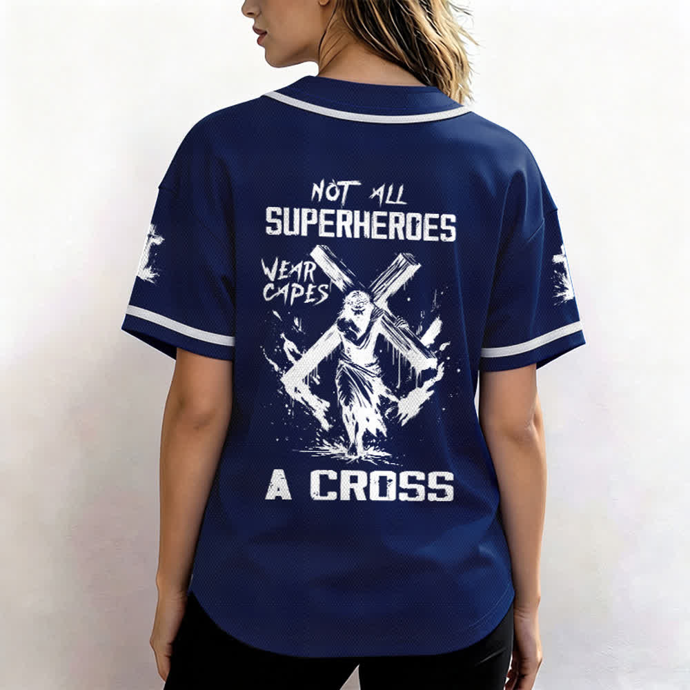 Christianartworkshop Non tutti i supereroi indossano mantelli Maglia da baseball unisex con croce - image 38
