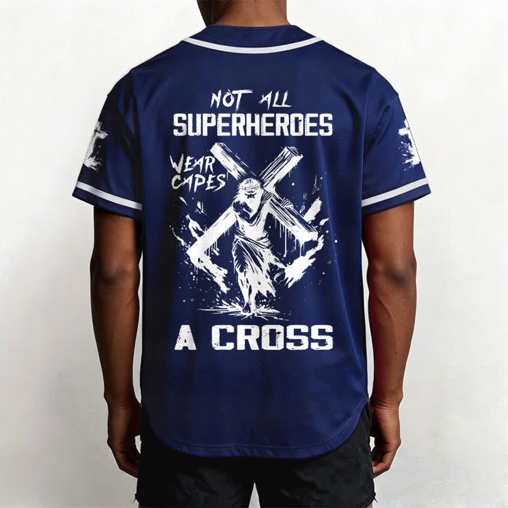 Christianartworkshop Non tutti i supereroi indossano mantelli Maglia da baseball unisex con croce - image 40