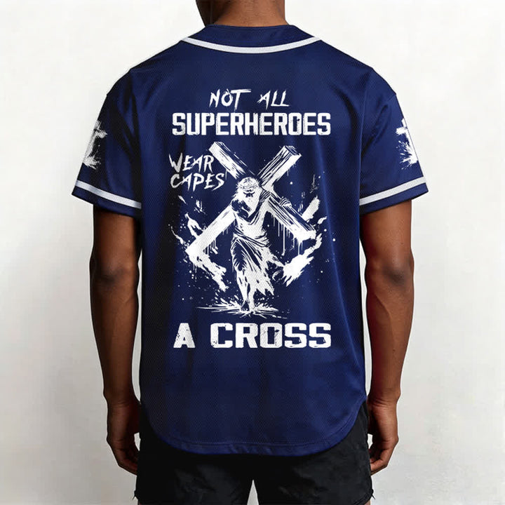 Christianartworkshop Non tutti i supereroi indossano mantelli Maglia da baseball unisex con croce - image 40