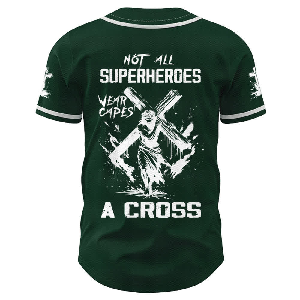 Christianartworkshop Non tutti i supereroi indossano mantelli Maglia da baseball unisex con croce - image 43