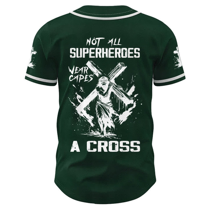 Christianartworkshop Non tutti i supereroi indossano mantelli Maglia da baseball unisex con croce - image 43