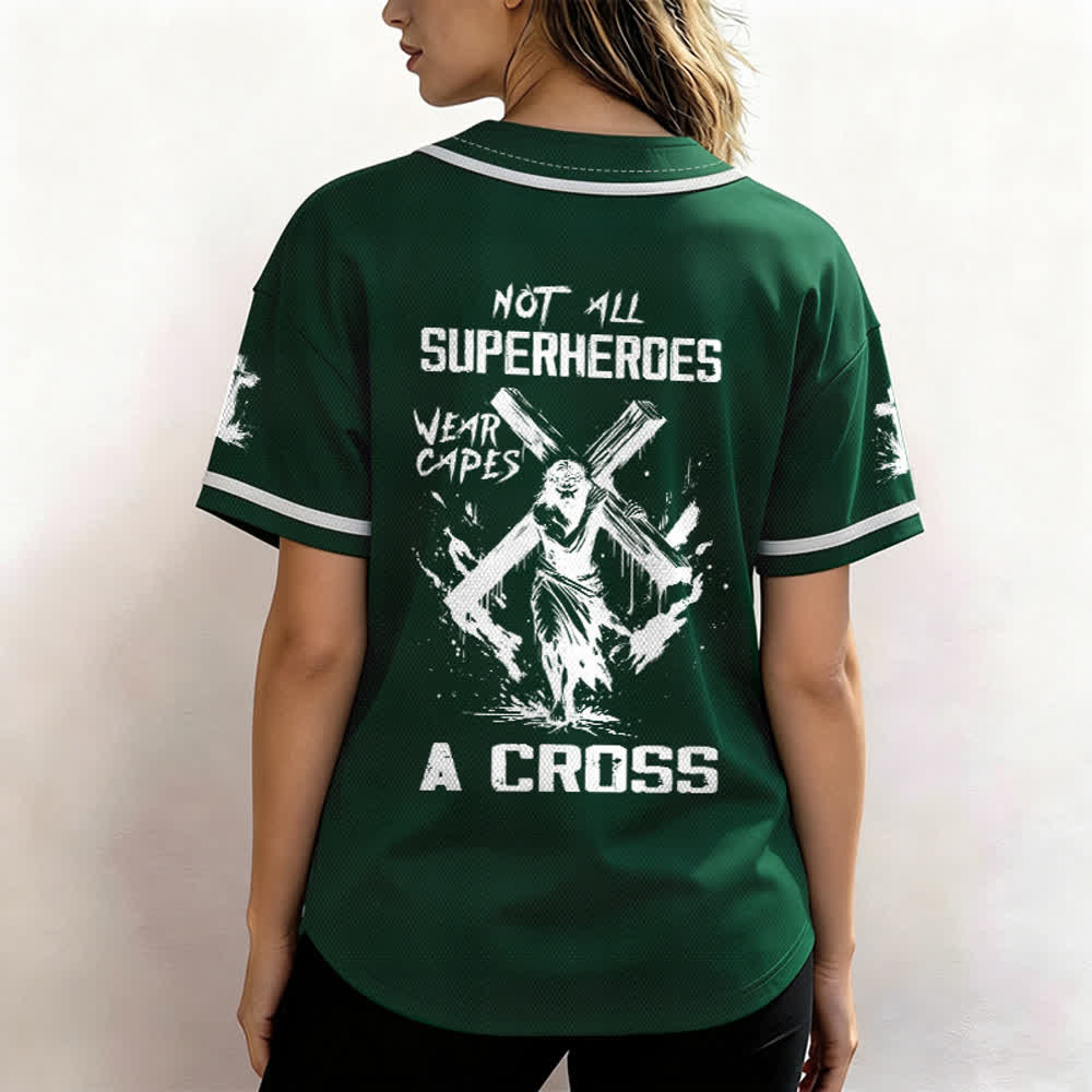 Christianartworkshop Non tutti i supereroi indossano mantelli Maglia da baseball unisex con croce - image 46