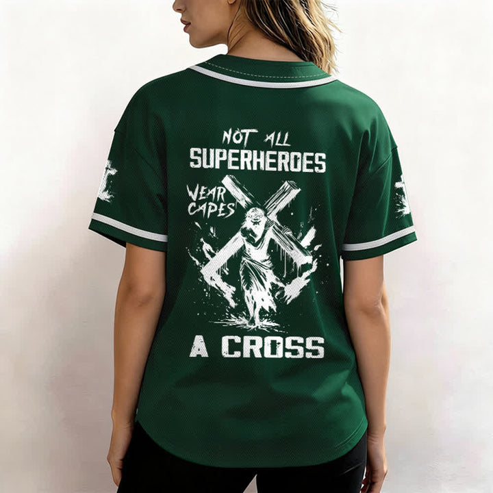 Christianartworkshop Non tutti i supereroi indossano mantelli Maglia da baseball unisex con croce - image 46