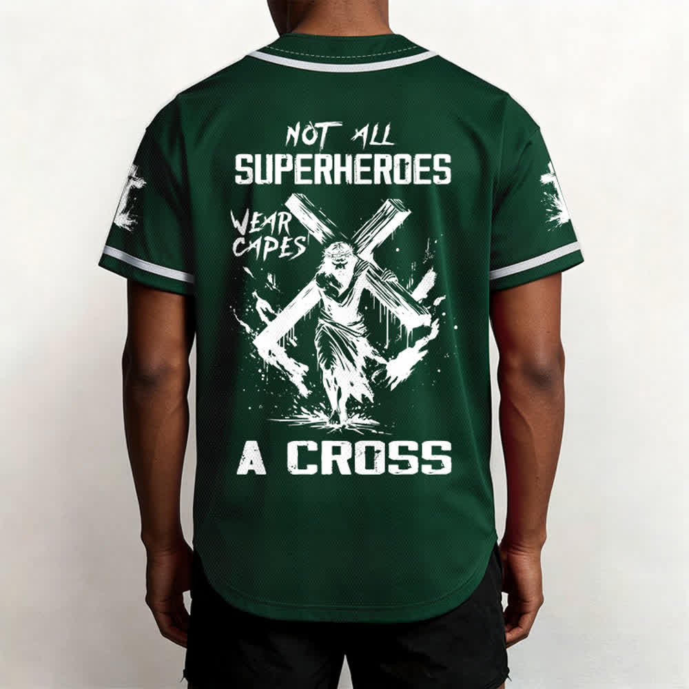 Christianartworkshop Non tutti i supereroi indossano mantelli Maglia da baseball unisex con croce - image 47