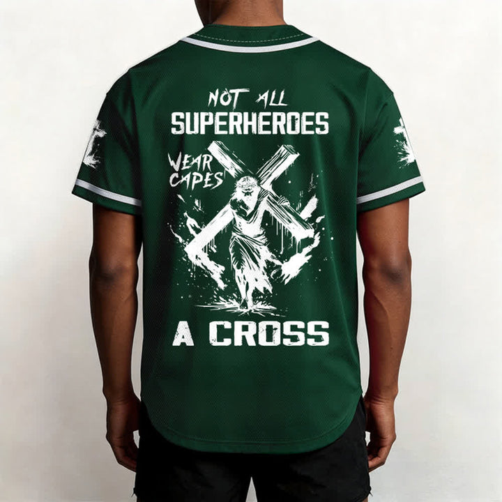 Christianartworkshop Non tutti i supereroi indossano mantelli Maglia da baseball unisex con croce - image 47