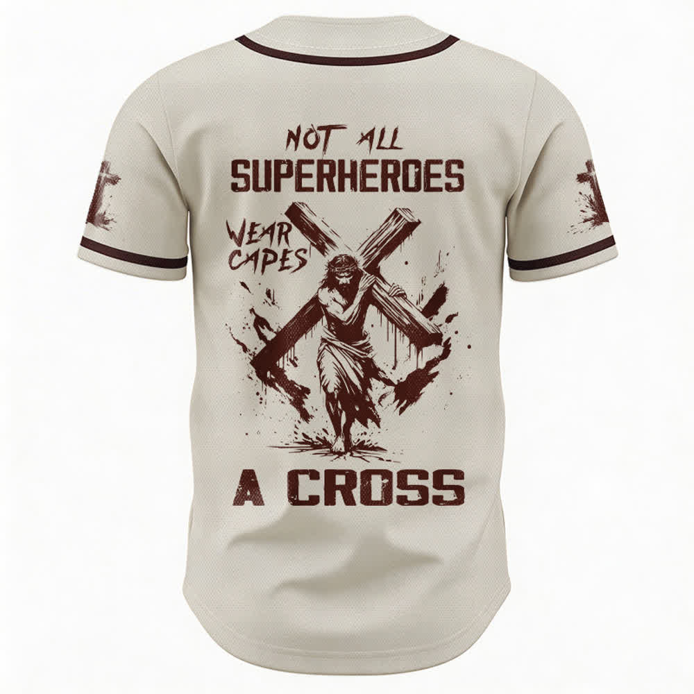 Christianartworkshop Non tutti i supereroi indossano mantelli Maglia da baseball unisex con croce - image 50