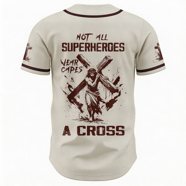 Christianartworkshop Non tutti i supereroi indossano mantelli Maglia da baseball unisex con croce - image 50