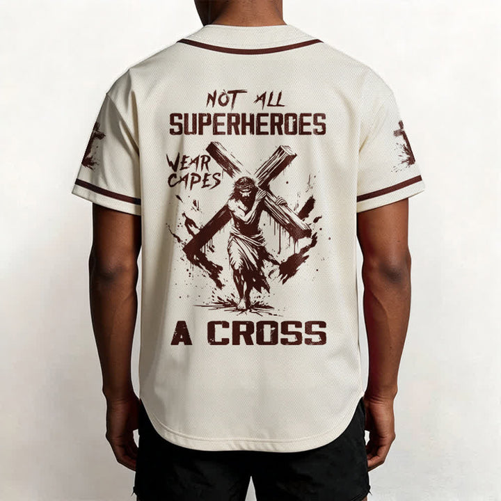 Christianartworkshop Non tutti i supereroi indossano mantelli Maglia da baseball unisex con croce - image 54