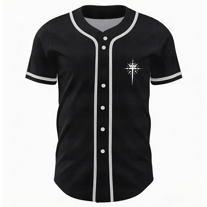 Christianartworkshop Gesù è Re Ali d'angelo Croce Dichiarazione di fede Maglia da baseball personalizzata - image 2