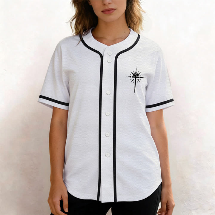 Christianartworkshop Gesù è Re Ali d'angelo Croce Dichiarazione di fede Maglia da baseball personalizzata - image 25