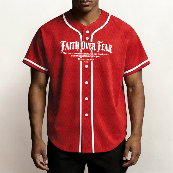Christianartworkshop Fede al di sopra della paura Deuteronomio 3:22 Maglia da baseball con corona di spine e croce - image 33