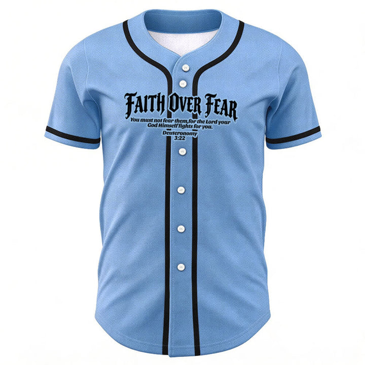 Christianartworkshop Fede al di sopra della paura Deuteronomio 3:22 Maglia da baseball con corona di spine e croce - image 43