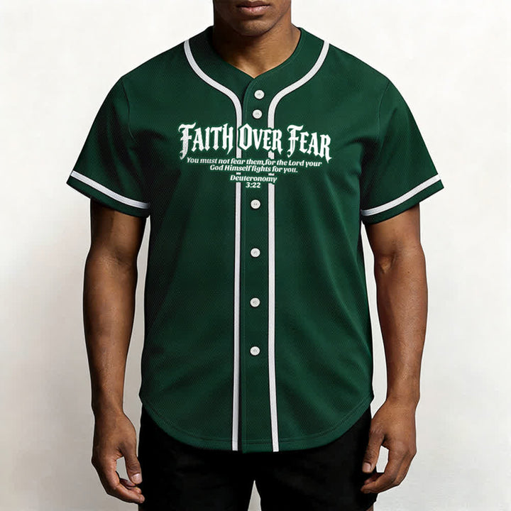 Christianartworkshop Fede al di sopra della paura Deuteronomio 3:22 Maglia da baseball con corona di spine e croce - image 54