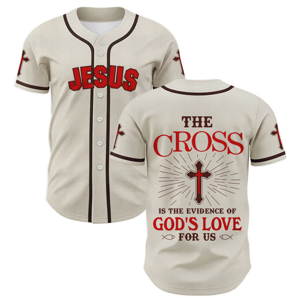 Christianartworkshop - La croce è la prova dell'amore di Dio - Maglia da baseball unisex - Albicocca - 5XL - image 0