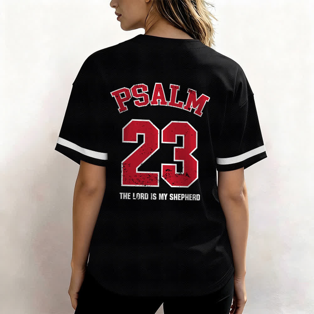 Christianartworkshop Maglia da baseball Salmo 23 Fede: Il Signore è il mio pastore Maglietta sportiva devozionale - image 3