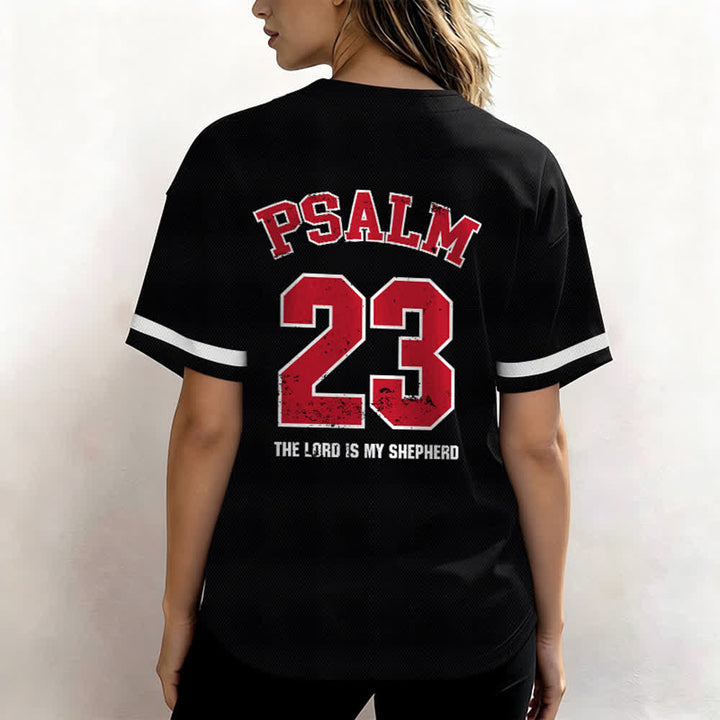 Christianartworkshop Maglia da baseball Salmo 23 Fede: Il Signore è il mio pastore Maglietta sportiva devozionale - image 3