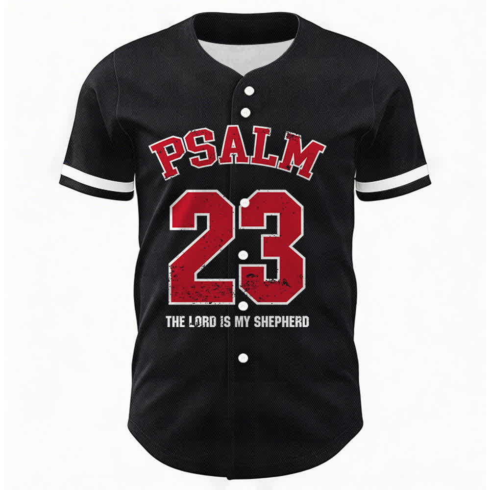 Christianartworkshop Maglia da baseball Salmo 23 Fede: Il Signore è il mio pastore Maglietta sportiva devozionale - image 1