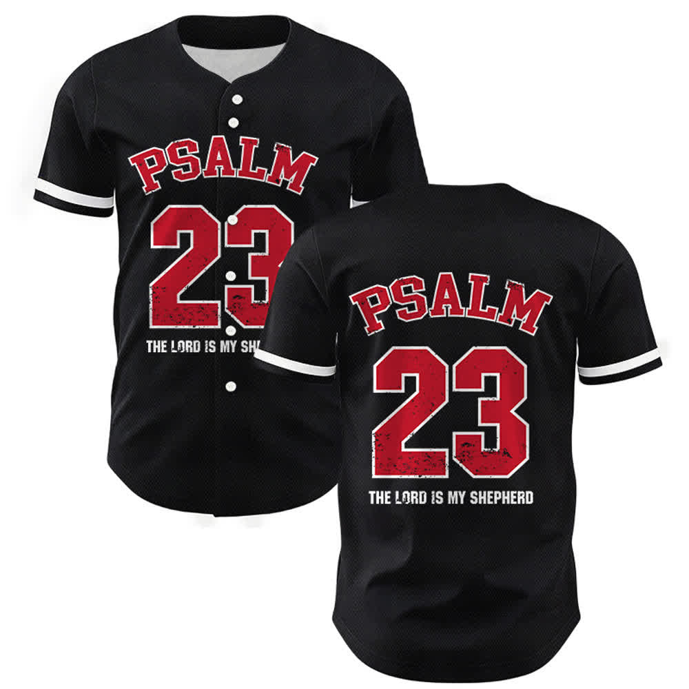 Christianartworkshop Maglia da baseball Salmo 23 Fede: Il Signore è il mio pastore Maglietta sportiva devozionale - 5XL - image 0