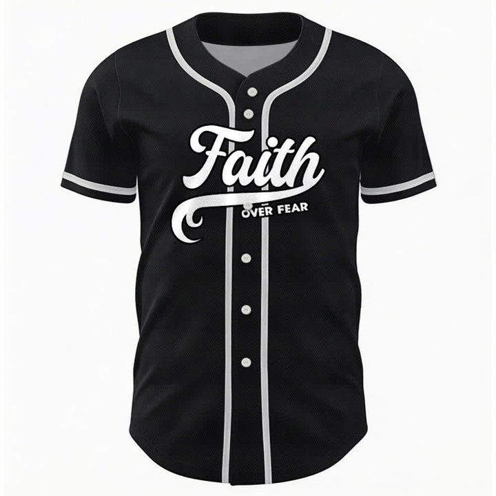 Christianartworkshop Faith Over Fear Maglia da baseball unisex personalizzata con nome e numero - image 2