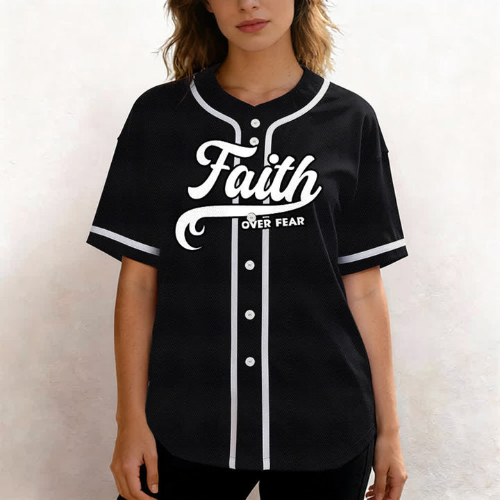 Christianartworkshop Faith Over Fear Maglia da baseball unisex personalizzata con nome e numero - image 6