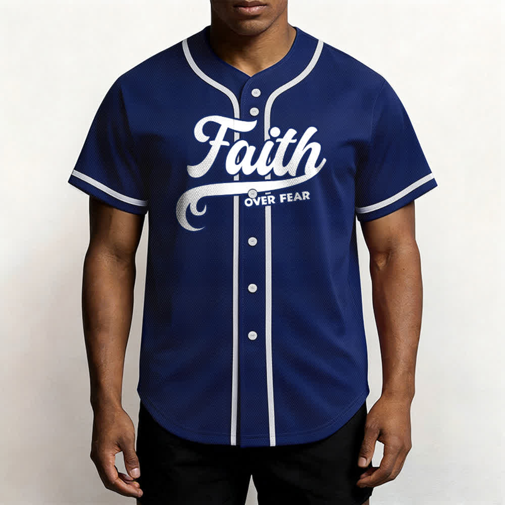 Christianartworkshop Faith Over Fear Maglia da baseball unisex personalizzata con nome e numero - image 14