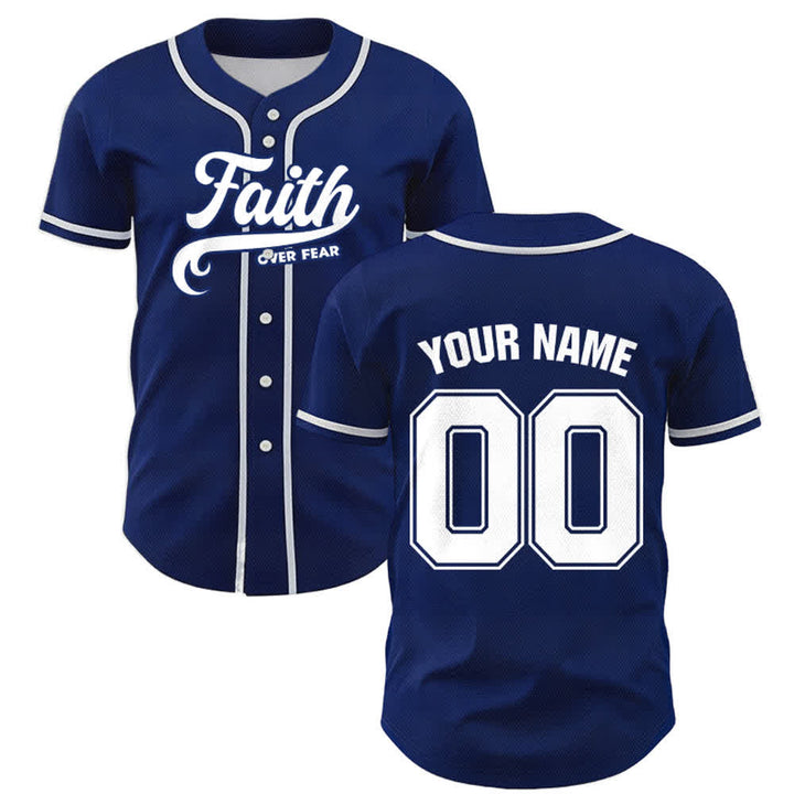 Christianartworkshop Faith Over Fear Maglia da baseball unisex personalizzata con nome e numero - image 9