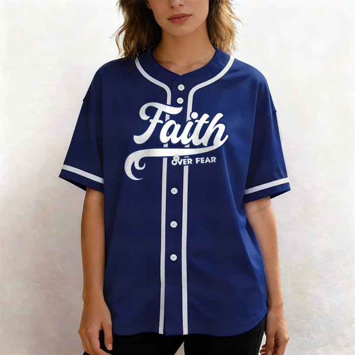 Christianartworkshop Faith Over Fear Maglia da baseball unisex personalizzata con nome e numero - image 12